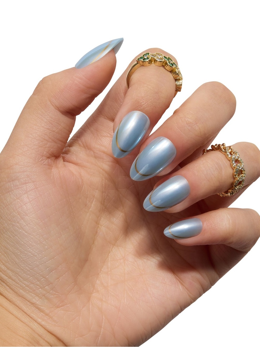 Nail Reformation Short Almond Press On Nails in “Faded Indigo” ***open box***